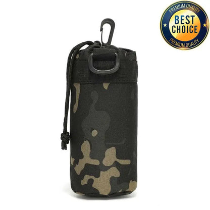 Hunting Water Bottle Pouch Outdoor Molle Kettle Pouch Holder Camping Hiking Cycling Bottle Bag Drawstring Multifunction Bottle