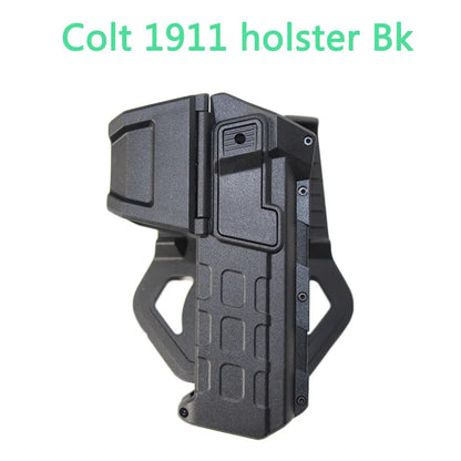 Movable Gun Holsters for Colt 1911 GlockG 17 18 Airsoft Pistol Gun Holster Fit Flashlight or Laser Mounted Right Hand with Sling