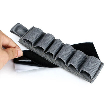 6 Rounds 12 Gauge Shotgun Shell Holder Elastic Ammo Organizer Pouch Tactical Vest Accessory for Hunting Shooting EDC Storage
