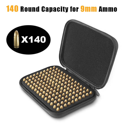 140 Rounds Tactical Ammo Bullet Bag Ammo Storage Case Portable Ammunition Case Ammo Pouch Holder for 9mm Luger/9mm Makarov