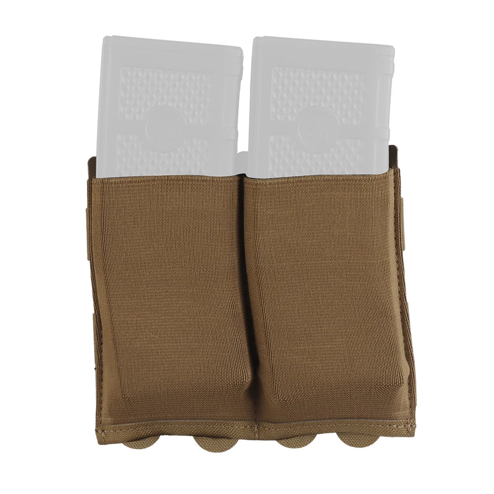 5.56 7.62 Triple Mag Pouch Elastic Molle Double Magazine Pouch M4/M16/AR/AK Magazine Carrier for Tactical Vest/Range Training