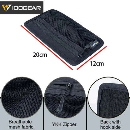 IDOGEAR Tactical Mesh Pouch Insert Modular Bag Compartment Utility Organizer Admin Pouch EDC Pocket with Hook Fasteners 35112