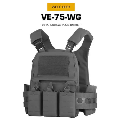 WOSPORT Hunting Vest V5 PC Quick Release Tactical MOLLE Plate Carrier With Triple Magazine Pouches Modular Vest