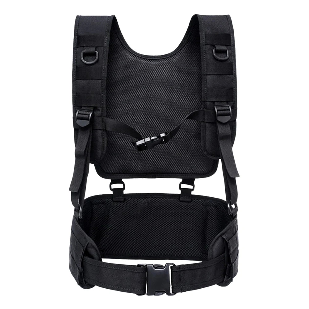 Hunting Vest & Belt Multifunctional Airsoft Paintball Molle Padded Combat Assault Vest Oxford Cloth for Hunting Fishing