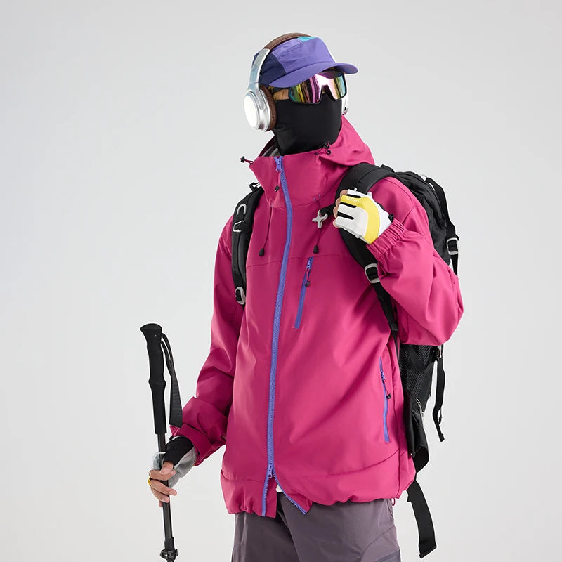 CHRLCK Men Women Hiking 3-in-1 Jackets Waterproof New Windproof Windbreaker Camping Climbing Trekking Outdoor Jacket Unisex