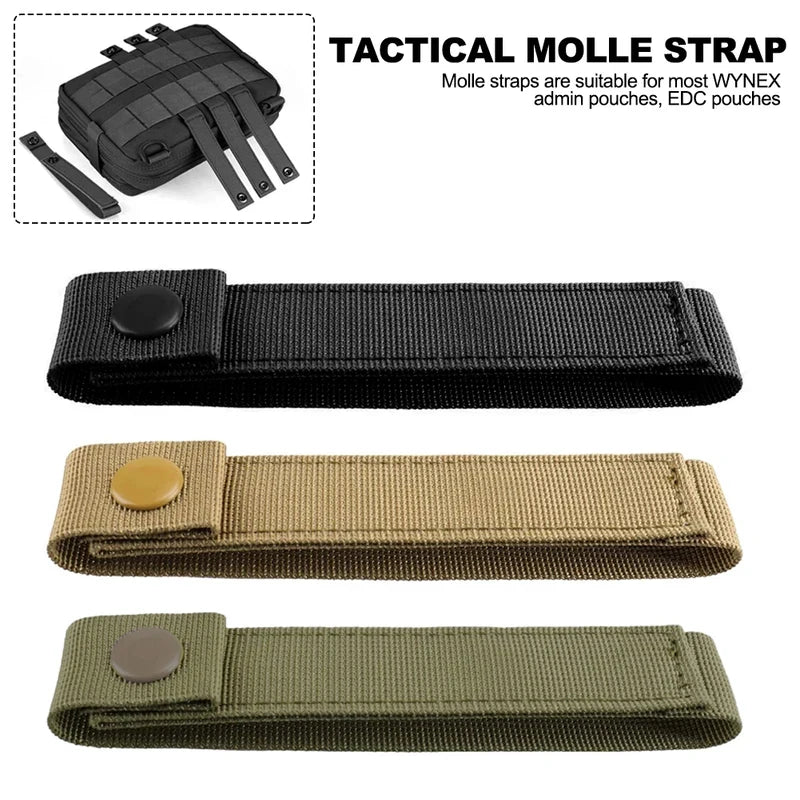 1/2/3pcs Outdoor Molle Strap 6 inch Tactical Molle Strap Molle Webbing Straps Attachment Snap Strap Nylon Thumb Snap Straps