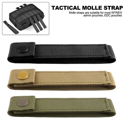 1/2/3pcs Outdoor Molle Strap 6 inch Tactical Molle Strap Molle Webbing Straps Attachment Snap Strap Nylon Thumb Snap Straps