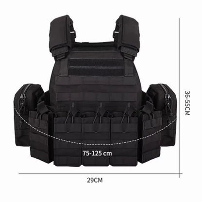 YAKEDA 1000D Nylon Tactical Vest Outdoor Hunting Protective Adjustable Multifunction Molle Vest for Airsoft Combat Equipment
