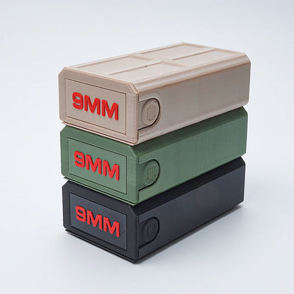 9mm pull-out ammo storage box; 50-round bullet ammo box storage case for shooting, hunting, firearm accessories, maintenance and