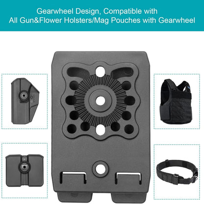 Gun&Flower MOLLE Adapter, Polymer Modular Attachment for Gun Holsters/Magazine Pouches. Fits Molle Belt/Molle Vest