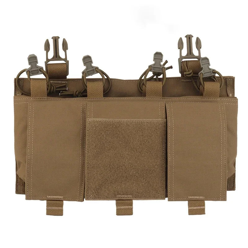 Tactical Quad 5.56 Magazine GP Pouch Placard QASM Clasp Front Panel for CPC FCSK ARC JPC Plate Carrier Airsoft Hunting Vest