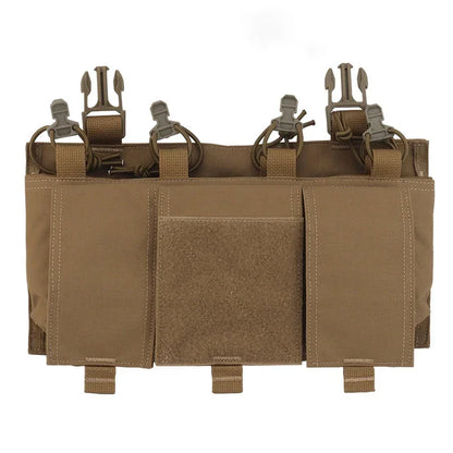 Tactical Quad 5.56 Magazine GP Pouch Placard QASM Clasp Front Panel for CPC FCSK ARC JPC Plate Carrier Airsoft Hunting Vest