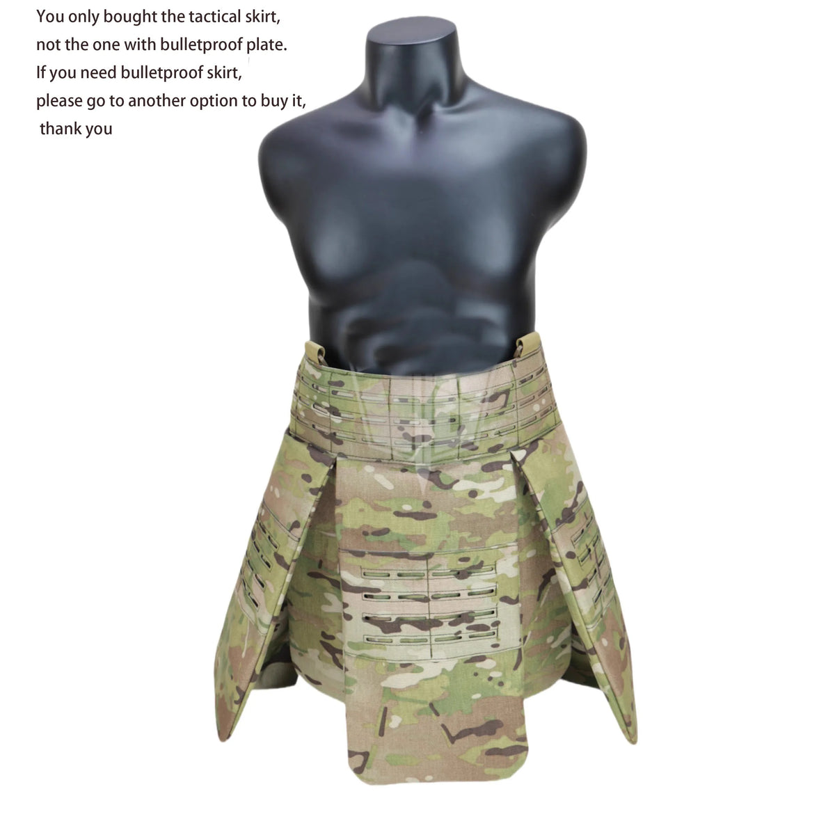 Laser‑Cut MOLLE Level IIIA Soft PE Tactical Protective Skirt Quick Release Adjustable Outdoor Hunting Waist Hip Protective Gear