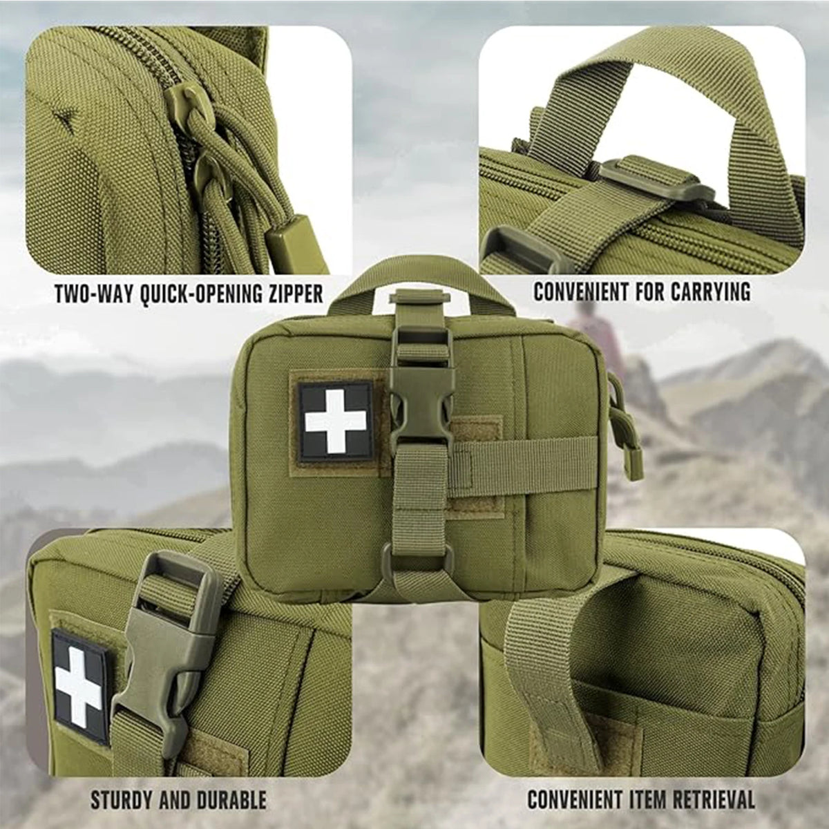 Tactical EMT Pouch, Upgrade Tear-Away First Aid Kit Tactical Small Belt First Aid Pouch Molle Medical Pouches for Travel,Outdoor
