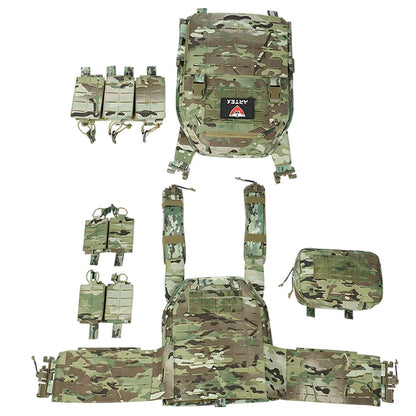 Tactical Vest Paintball Plate Holder 1000D Fabric Quick Releaseable Plate Carrier Laser Cut Platewith Triple Magazine Pouch ﻿