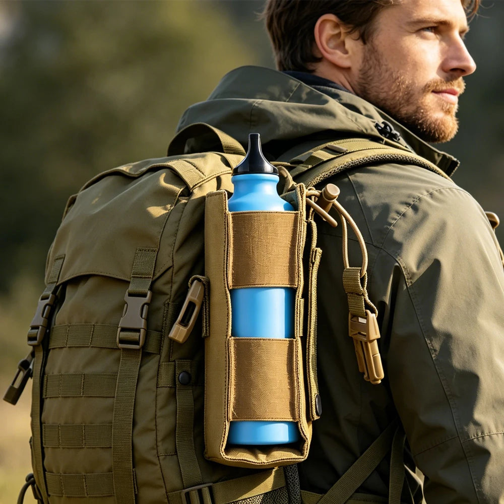 New Molle Water Bottle Holster Pouch Outdoor Riding Camping Hiking Hunting Travel Kettle Holder EDC Tool Waist Bag