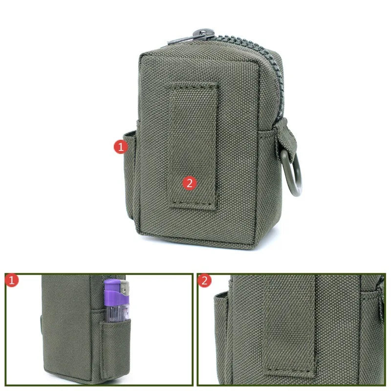 Mini EDC Tactical Molle Pouch Belt Waist Pack Key Wallet Utility Outdoor Sports Accessories Hiking Hunting Campass Holder Bag