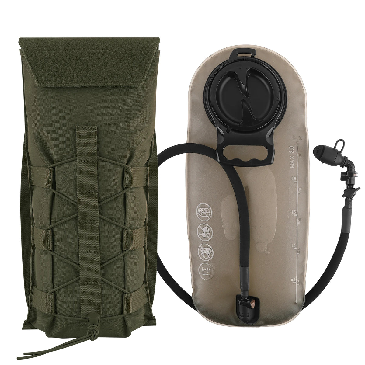 KRYDEX 500D Tactical 100 oz Hydration Pouch MOLLE Carrier Pack Bag Modular 3L Water Bladder Pouch Hunting Outdoor Accessories