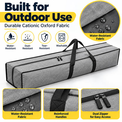 Cationic Oxford Fabric Outdoor Gear Storage Bag Large Rectangular Camping Equipment Carry Bag Dual Zipper Water-Resistant