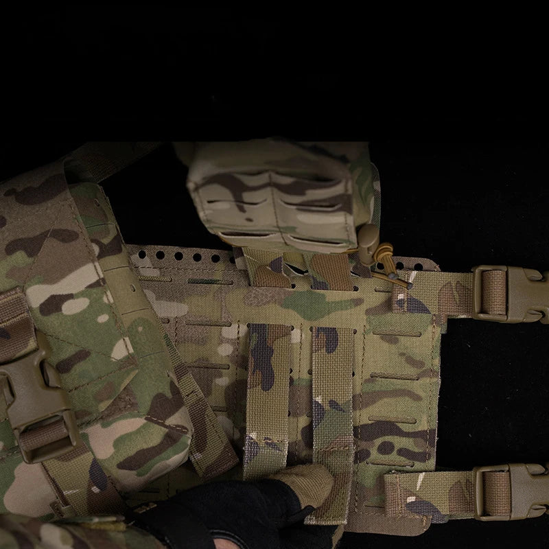 Tactical Chest Rig Universal Bulletproof Vest Elastic Pouch Laser Hole Airsoft Hunting Outdoor Sport Storage Bag MOLLE Equipment