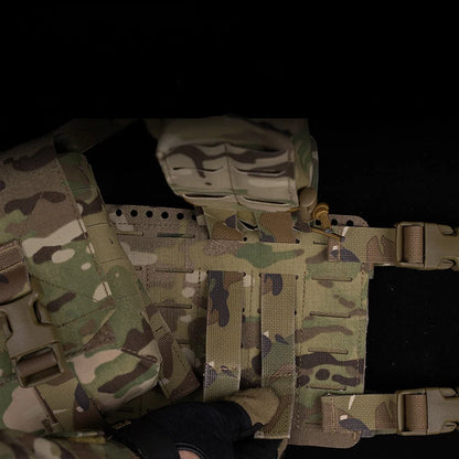 Tactical Chest Rig Universal Bulletproof Vest Elastic Pouch Laser Hole Airsoft Hunting Outdoor Sport Storage Bag MOLLE Equipment
