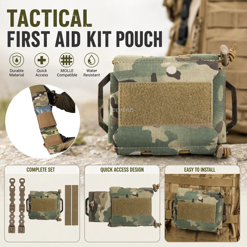 Tactical First Aid Kit Pouch Quick Deployment IFAK Compact Trauma Pouch Outdoor Hunting Shooting Airsoft MOLLE Medical Bag