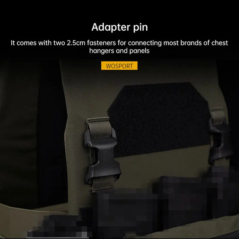 Tactical Combat Vest Lightweight Plate Carrier Tactical Molle Vest QASM Chest Buckle Outdoor Hunting Waist Seal Storage Bag