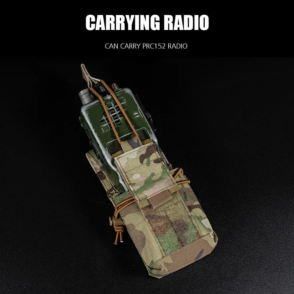Tactical M4 AR15 556 Multi-function Mag Pouch MOLLE Radio Bag Walkie-talkie Pack Hunting Vest Plate Carrier Holster Pouches