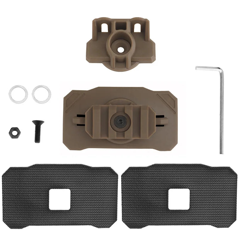 Outdoor Helmet Light Mount Adapter Shooting Camping Universal Helmets Flashlight Holder Hook and Loop Attachment Rotatable