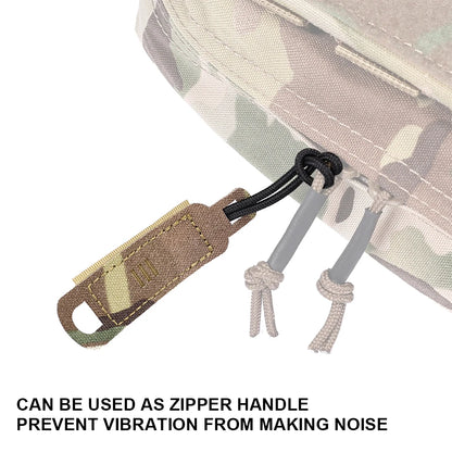 Tactical Zipper Pulls Hook and Loop Backpack Tab Handle Cord Molle 500D Nylon Laser Cut Hunting Bag Accessories