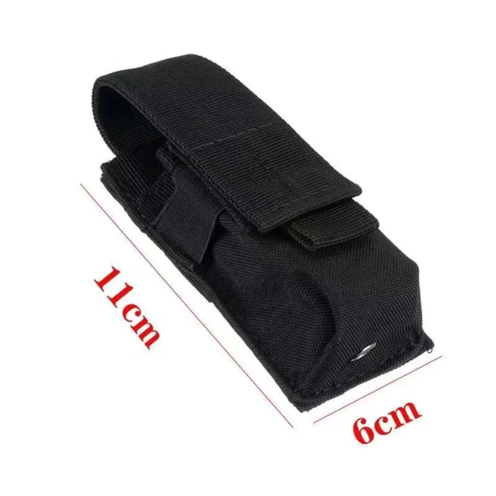 Tactical Molle EDC Pouch - Multi-Purpose 9mm Tool/Flashlight Holster for Outdoor Hunting Camping