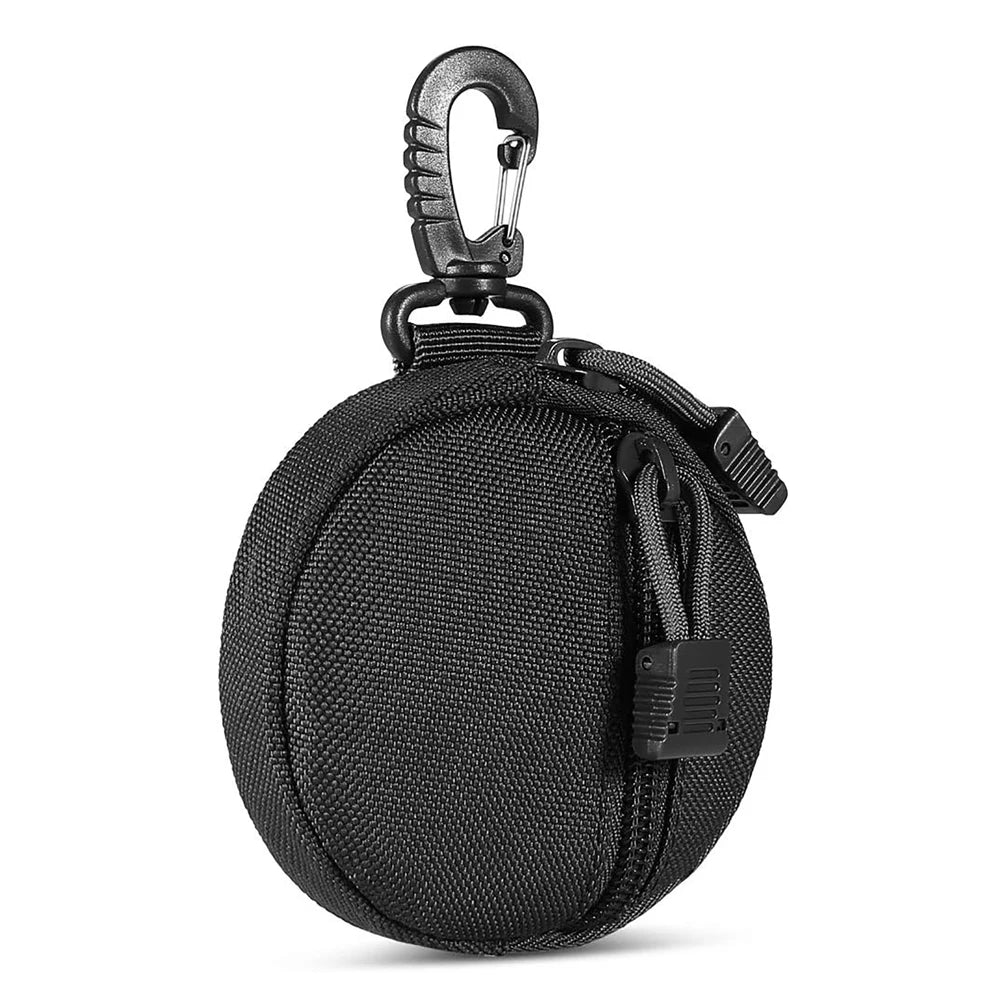 Mini EDC Tool Pouch Keychain Zipper Holder Earphone Key Wallet Coin Purses Utility Outdoor Hiking Hunting Accessories Waist Bag
