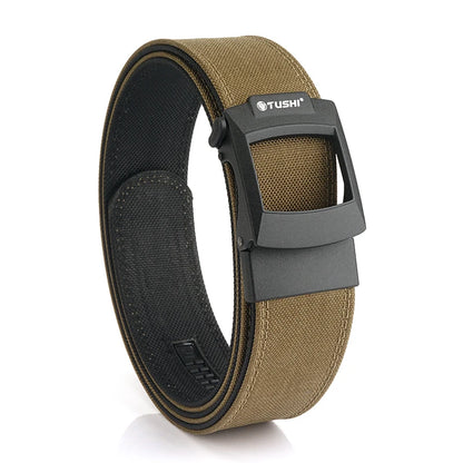 HSSEE 4.3cm Military Tactical Belt for Men Metal Automatic Buckle Thick Nylon Outdoor Hunting IPSC Gun Belt Casual Girdle Male