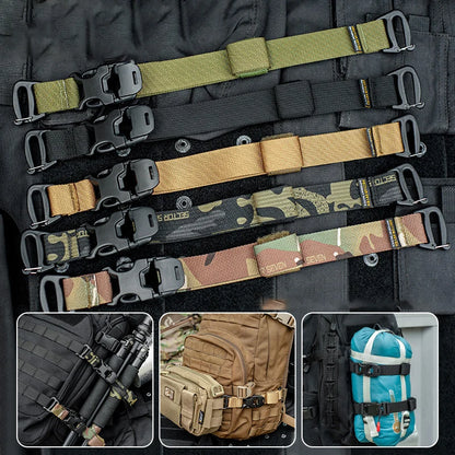 MOLLE Straps With Buckle Clips Compression Straps for Tactical Gear Backpack Accessory Strap Luggage Straps Tools