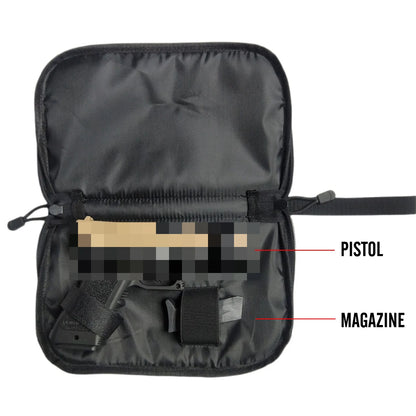 Tactical Pistol Case Universal Portable Gun Storage Bag with Wrist Strap Durable Holster with Magazine Holde for Glock Beretta