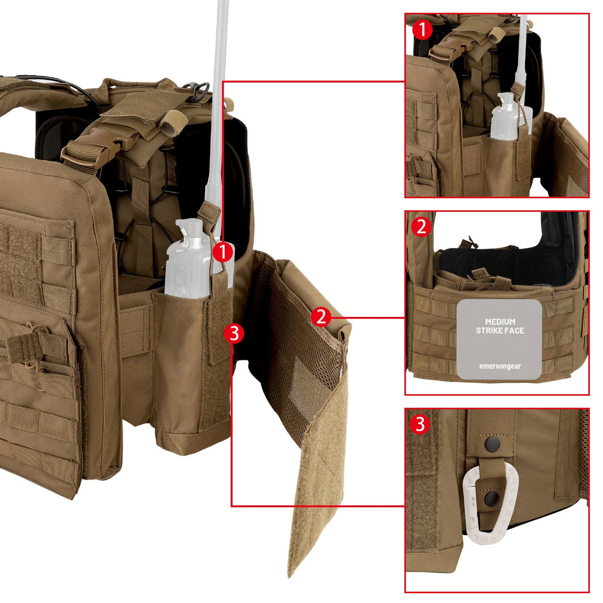 KRYDEX Tactical MOLLE CPC Plate Carrier Vest With Radio Side Pouch Mag Pouch Heavy Duty Body Armor Combat Airsoft Men Vest