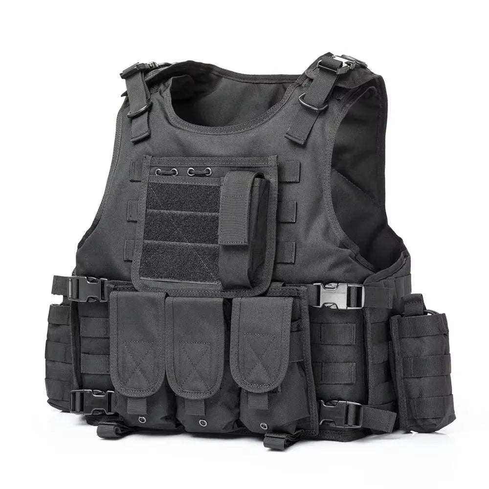 YAKEDA Tactical Vest Camouflage Body Armor Sports Wear Hunting Molle Black