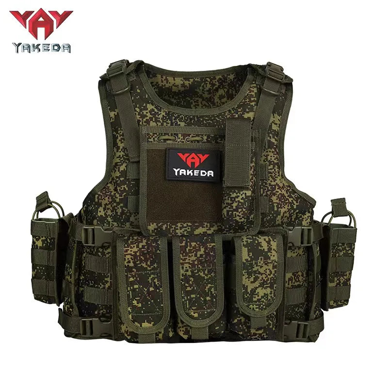 YAKEDA Tactical Vest Camouflage Body Armor Sports Wear Hunting Molle Black