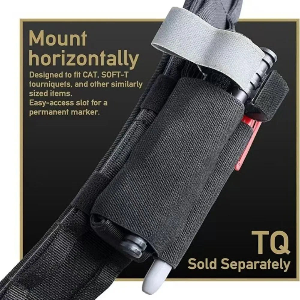 Tactical Tourniquet Holder, Horizontal TQSleeve for Duty Belt, Heavy Duty Outdoor Survival Gear for Camping Hiking Tactical Use