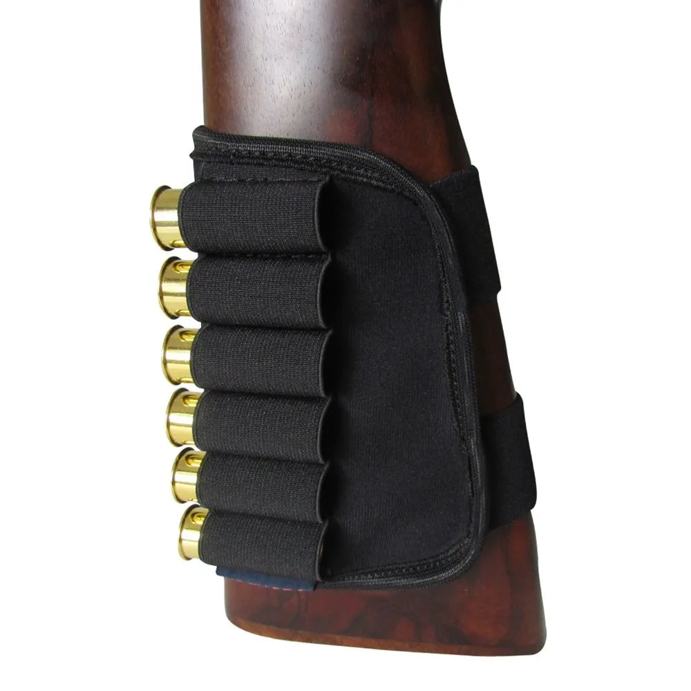 Pouches Gun Accessories Buttstock 12 Gauge Ammo Cartridges Holder Elastic for Hunting Shooting neoprene Nylon Fabric