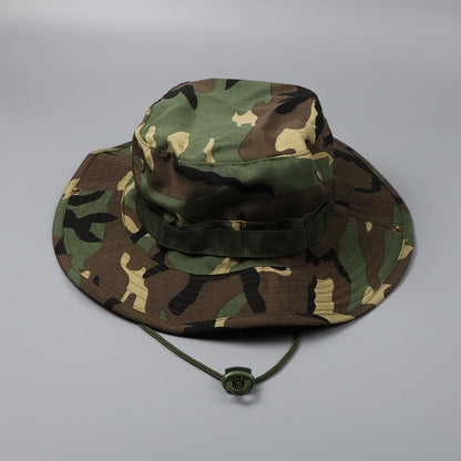 Camouflage Boonie Hat Tactical Bucket Hats Panama Summer Cap Hunting Hiking Outdoor Camo Sun Caps Men