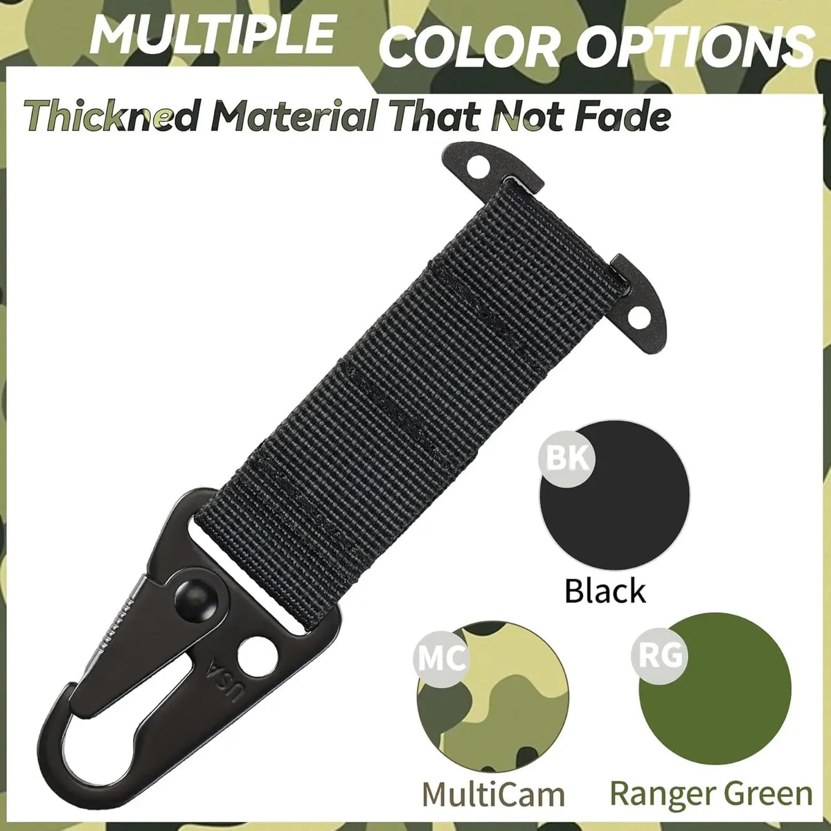 2PCS Sport Belt Clip T-Mount Molle Clip Hanging Carabiner Webbing Clip for Outdoor Backpack Vest Belt Hunting Accessories