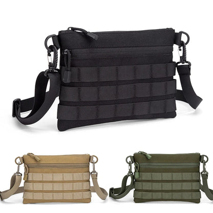 Tactical MOLLE Crossbody Bag Portable 600D Nylon Water Resistant EDC Shoulder Bag for Daily Commute Outdoor Hiking