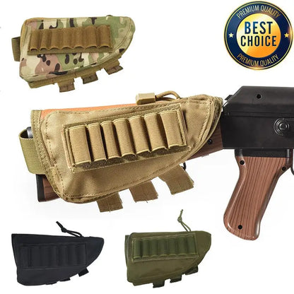 Tactical Rifle Shotgun Buttstock Cheek Rest Rifle Stock Ammo Shell Nylon Magazine Molle Pouch Holder Gun Accessories for Hunting