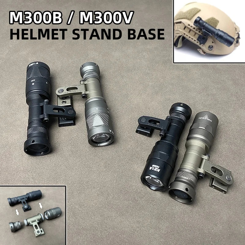 SOTAC Tactical SS MAX Helmet Light Mount with M300V M300B SF Flashlight for Helmet Rail