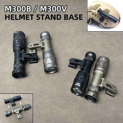 SOTAC Tactical SS MAX Helmet Light Mount with M300V M300B SF Flashlight for Helmet Rail