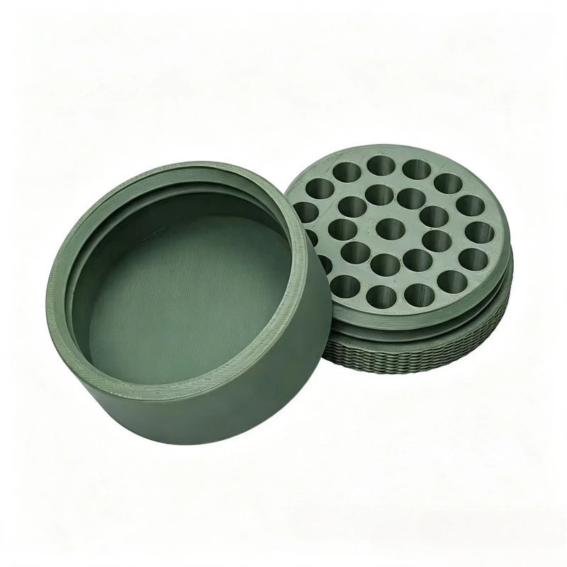 9MM Bullet Storage Box, 25 Rounds of Ammunition Storage Box Storage Box, Portable Screw Lid Design, Small Pocket Size Ideal Gift