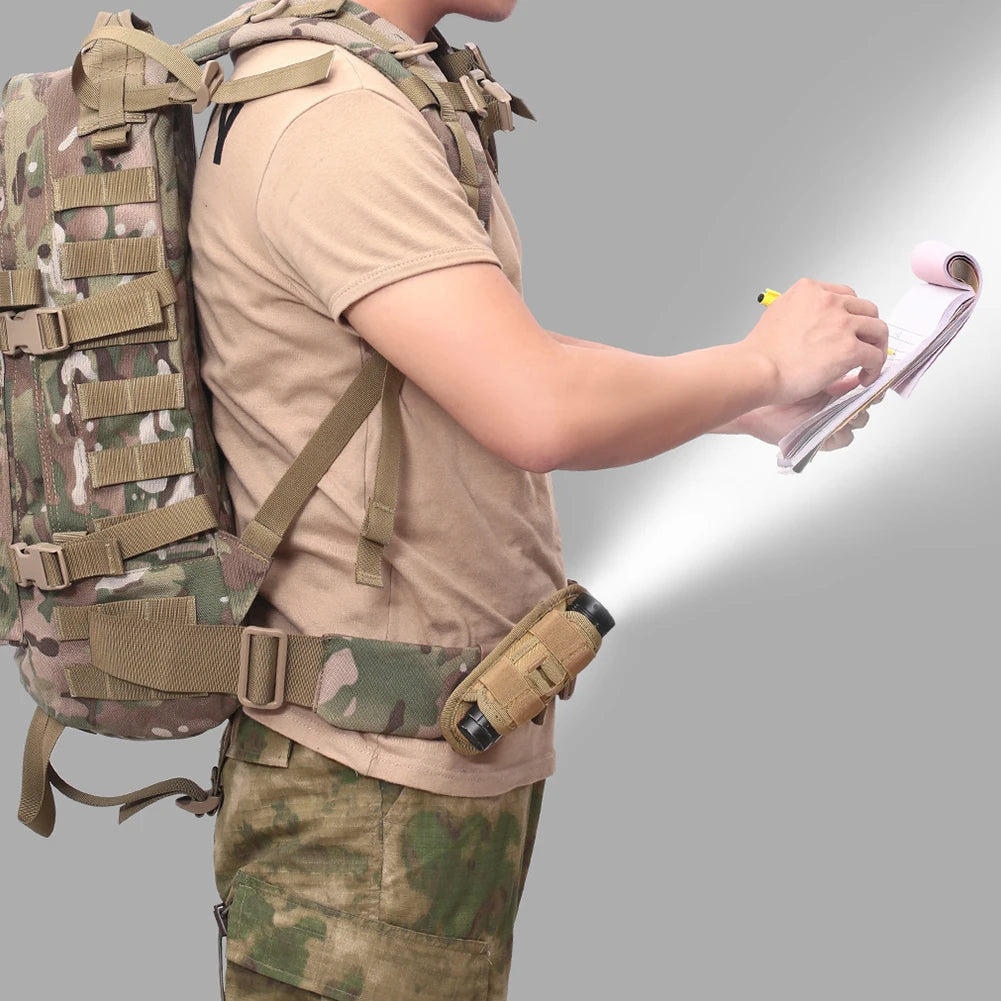 Outdoor Sport Hunting Pouch Nylon Black 360 Degree Rotatable Flashlight Bags