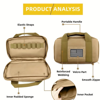 Tactical Pistol Gun Case,Airsoft Pistol Pouch， Padded Handgun bag Double Pistol Wallet  Rectangle Handgun Pouch