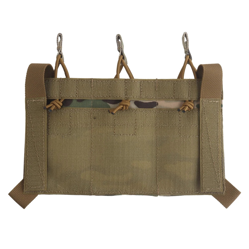 Tactical AG 3 MOLLE 5.56 M4 Triple Magazine Pouch Hunting Vest Carrier Front Panel With Elastic Fixing Rope,G-buckle,2.5 Buckle